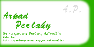 arpad perlaky business card